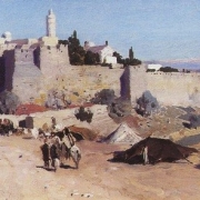 Jeruzalém ze západní strany. Jafská brána a citadela. (1882)