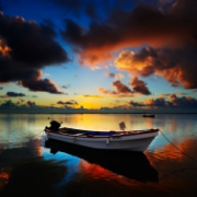 Loďka, východ slunce