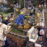 Firdausí čte poému Šáháme šáchu Mahmudu Gaznevímu