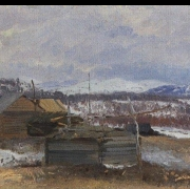 Laponská vesnička Moskva v blízkosti kláštera Pečenga u Murmansku (1896)
