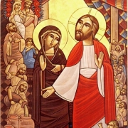 Zázrak v Káni Galilejské, současná koptská ikona