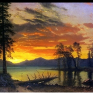 Západ slunce na řekou