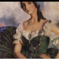 Portrét A. D. Danilovové v divadelním kostýmu (1922)