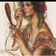 Portrét V. K. Ivanovové v kostýmu španělky (1924)