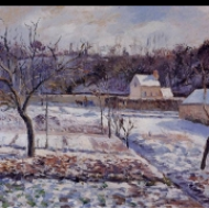 LHermitage, Pontoise, sníh (1874)