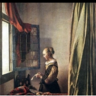 Čtenářka u otevřeného okna