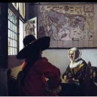 Voják a smějící se děvče