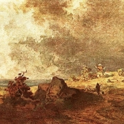 Krajina s větrným mlýnem