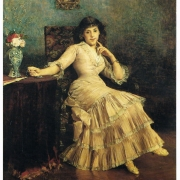 Dáma v růžovém šatě (1880)