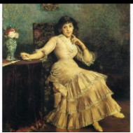 Dáma v růžovém šatě (1880)