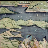 Ráma, Síta a Lakšmán na břehu řeky