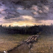 Ovce v zamračené krajině