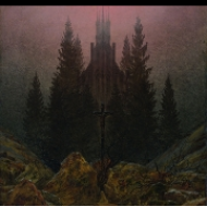 Kříž a katedrála v horách