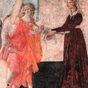 Mladá žena přijímá dary od Venuše a Tří Grácií