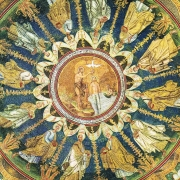 Kristův křest s apoštoly na okraji (kol. roku 450)