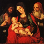 Marie s dítětem, Janem Křtitelem a sv. Jeronýmem (1496)