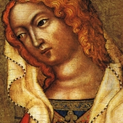 Klanění tří králů (před rokem 1350), detail, Panna Marie