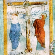 Nástěné malby v Hašplířské kapli - Ukřižování na východní stěně kaple (po roce 1493)