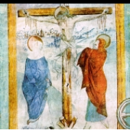 Nástěné malby v Hašplířské kapli - Ukřižování na východní stěně kaple (po roce 1493)