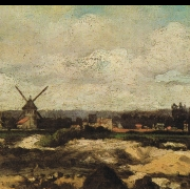 Krajina s větrným mlýnem (1880?)
