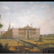 Pohled na Michajlovský palác v Petrohradu (1800)