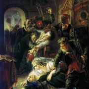 Agenti samozvance Dimitrije zabíjí syna Borise Godunova, 1862