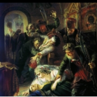 Agenti samozvance Dimitrije zabíjí syna Borise Godunova, 1862