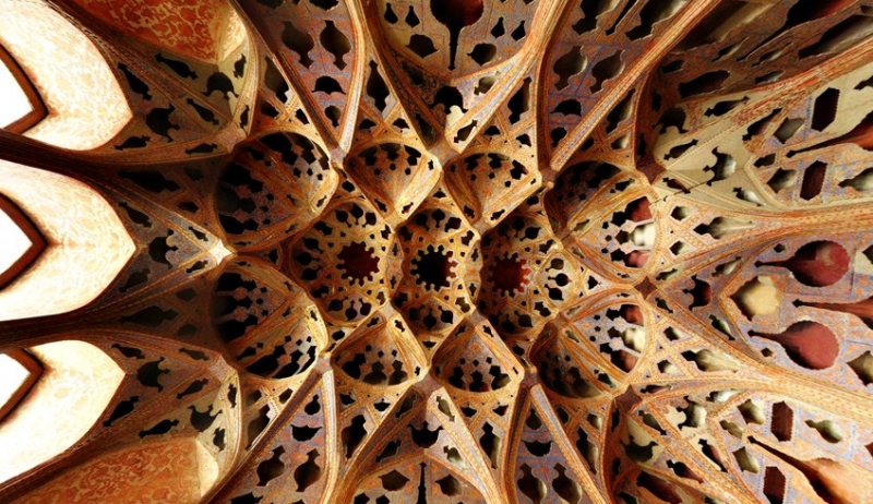Isfahán, Írán, dekorace interiéru mešity 2