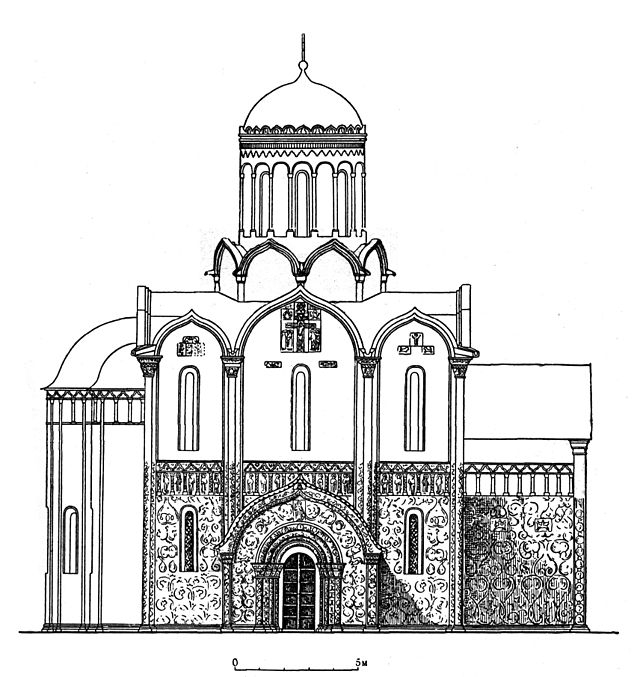 Rekonstrukce podoby chrámu, nákres S. Zagrajevskij