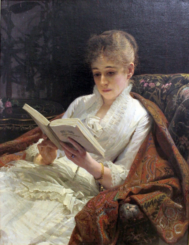 Dívka s knihou, 1881