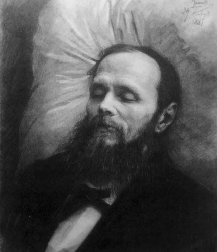 Fjodor Dostojevskij na smrtelném loži, 1881
