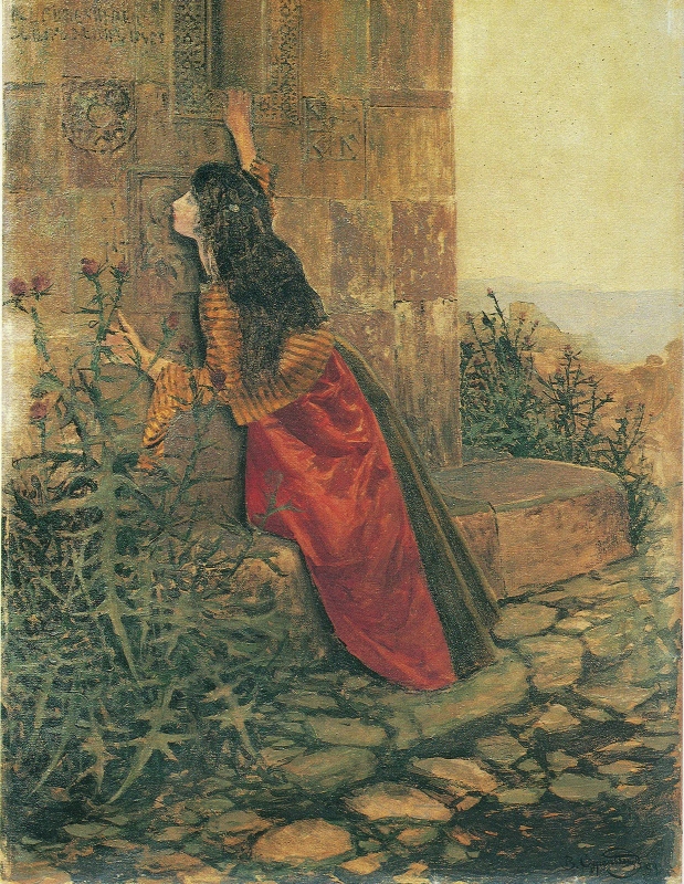 Žena u klášterní zdi