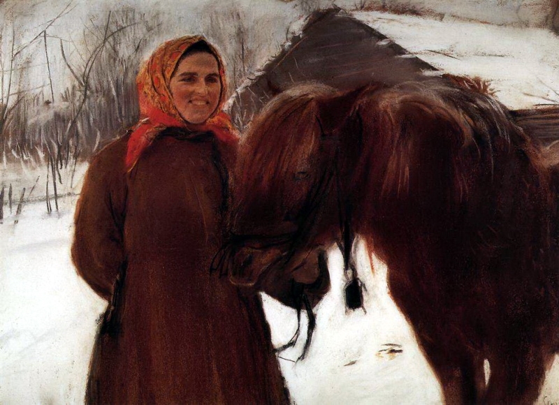 Venkovanka s koněm (1898)