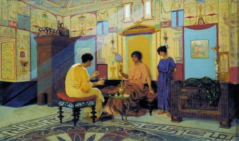 Sousedky, scéna ze života římanů (1885)