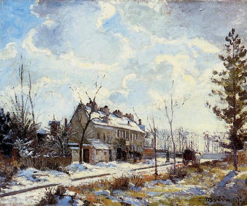 Cesta do Louveciennes, sníh (1872)