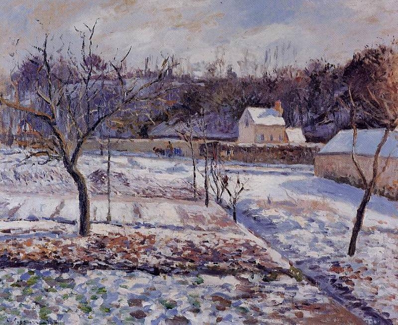LHermitage, Pontoise, sníh (1874)