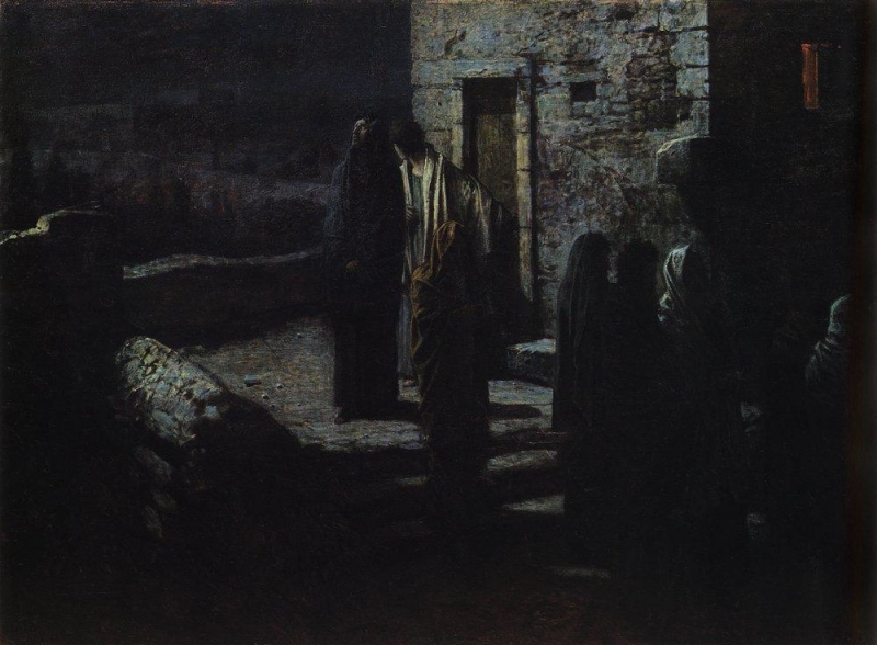 Kristus a jeho učedníci vycházejí po poslední večeři v Getsemanské zahradě (1889)