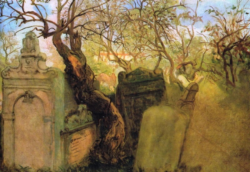 Židovský hřbitov v Praze, studie (1858)