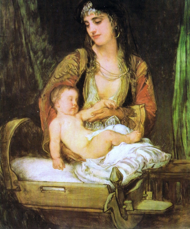Černohorka s dítětem 