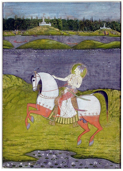 Maharádža Sardar Singh na koni