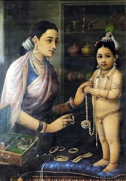 Jašóda a Krišna, z ilustrací k eposu Mahabhárata