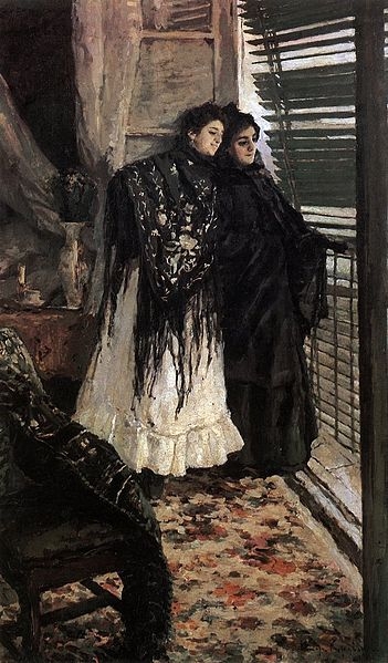 Na balkoně, španělské ženy Leonora a Ampara