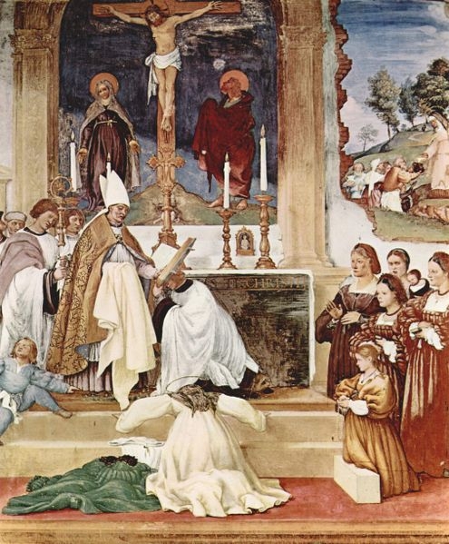 Svatá Klára, freska z Oratori Suardi v Trescore