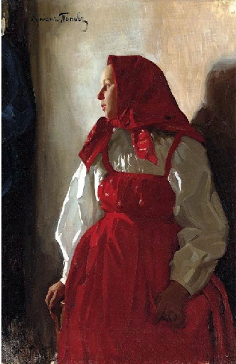 Dívka s červeným šátkem