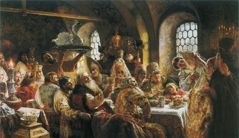Svatební bojarská hostina v 17. století, 1883