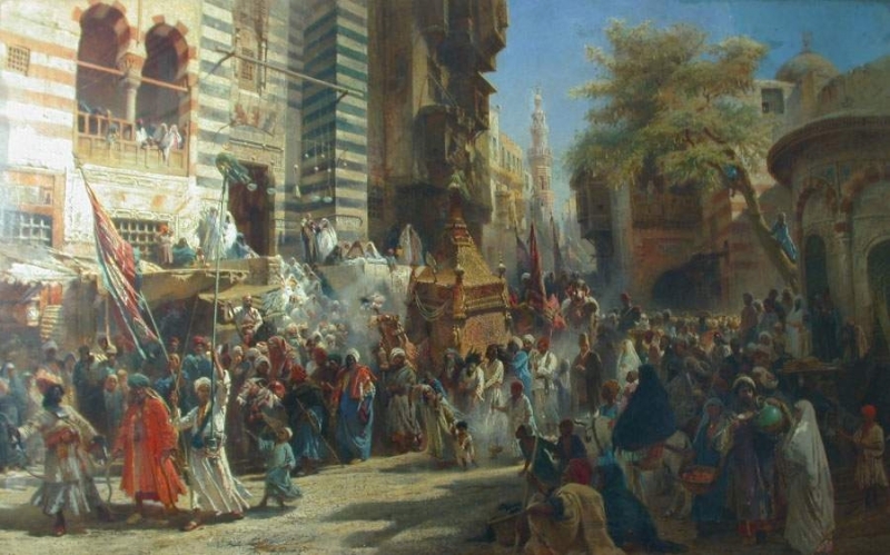 Přenesení Mohamedova koberce z Mekky do Káhiry, 1875
