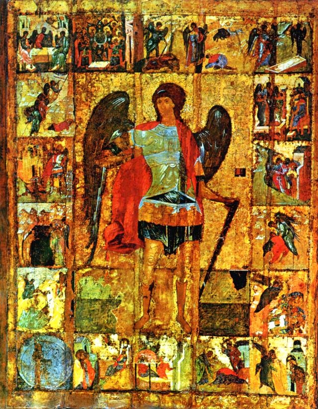 Archanděl Michael se skutky, ikona, Theofan Řek, 1399