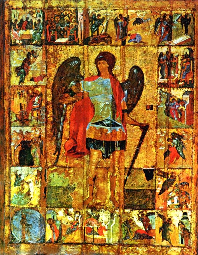 Archanděl Michael se skutky, ikona, Theofan Řek, 1399