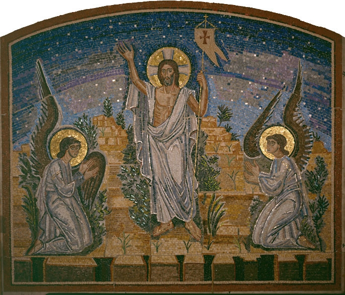 Kristus vzkříšený, mozaika A. Kornouchova
