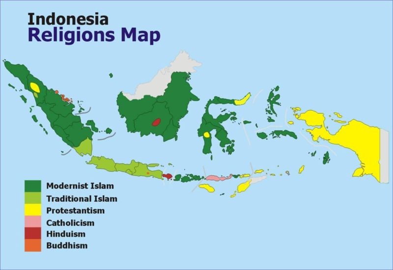 Indonésie rozhodně není nábožensky homogením státem